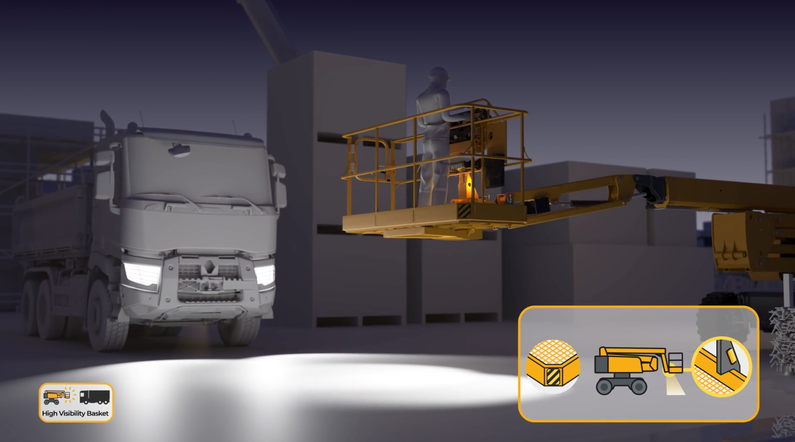 High Visibility Basket increases the visibility of the basket in urban contexts or during operations at dawn and late at night